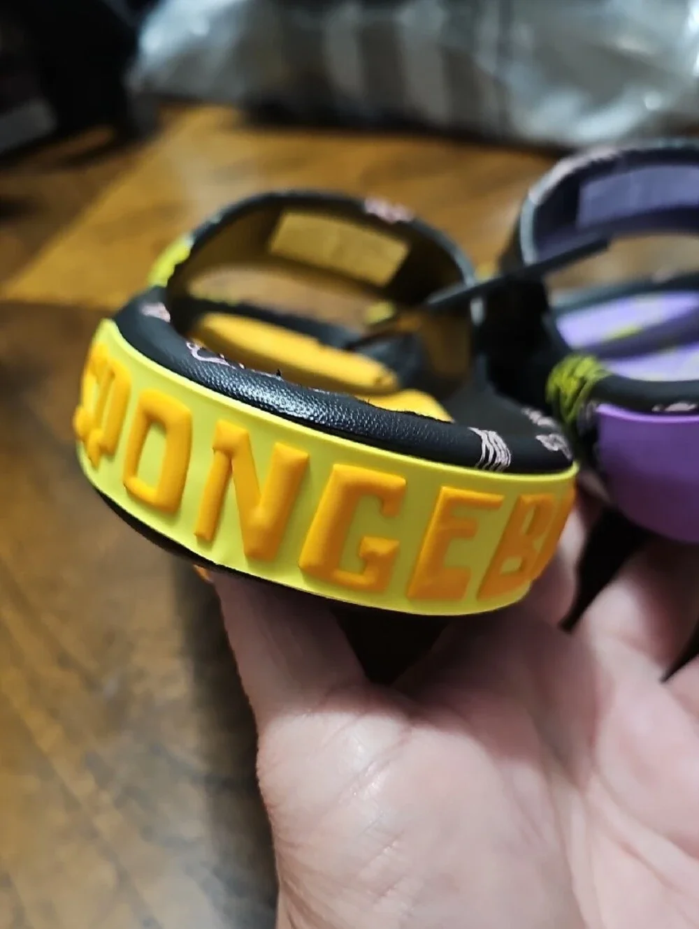 SpongeBob SquarePants Kids' Slide Sandals - Yellow & Purple